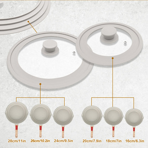 Nouvelle mise à niveau couvercle universel casserole bouchon anti-déversement couvercle de casserole couvercle de casserole en verre universel avec rebord en silicone - Product Image 5