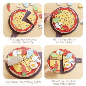 Juguete de <span class=keywords><strong>Pizza</strong></span> de Simulación de Cocina de Madera, Juguete Educativo para el Desarrollo Intelectual, Juguete Interactivo para Padres e Hijos - Product Image 5