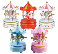 Boîte à musique de carrousel en bois artisanal de style classique
