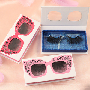 Square empty paper luxury drawer packaging gold stamping logo pink eyelash box - Product Image 5