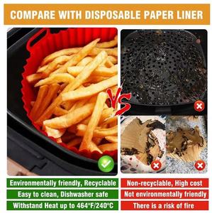 <strong>Cheap</strong> 8 Inch 16 Cm Reusable Air Fryer Food Safe <strong>Airfryer</strong> Silicone Pot Basket Liner Air Fryer Silicone Pot for Air Fryer - Product Image 3