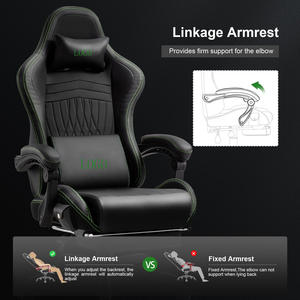 Silla de juego <span class=keywords><strong>Razer</strong></span> negra y verde, altavoces de masaje, silla de edición de carreras de cuero PU, silla de juego Cadeira con reposapiés - Product Image 4