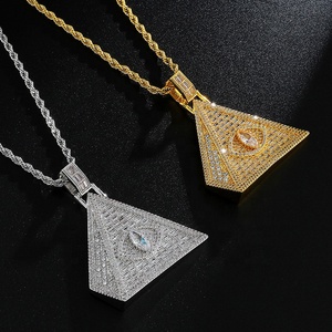 Pavimenta Zircon Hip Hop envidia ojo pirámide colgante para los hombres y las mujeres - Product Image 6