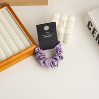 Petits chouchous en satin avec carte d'emballage personnalisée, élastique à cheveux réglable, élastique à cheveux unique, luxe coréen