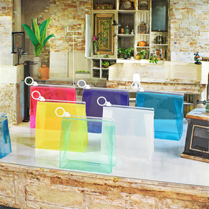 Custom Fashion <b>Clear</b> Makeup Organizer Pouch Durable Travel for <b>Toiletry</b> <b>Bag</b> Hanging Feature Zipper Letter PVC Cosmetic <b>Bag</b> - Product Image 3