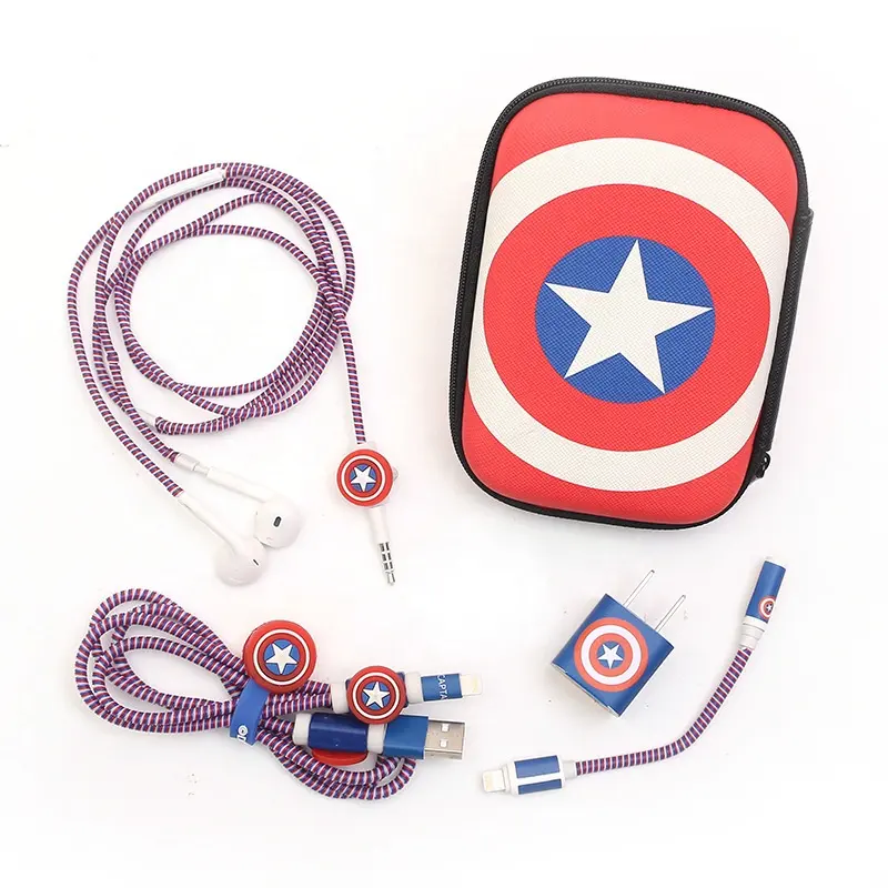 Amazon Cartoon Cable Protector Pouch Kit for iPhone Charger Sleeve for IPad iPod Earphone Cable Originzer EVA Bag