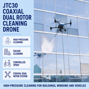 Drone de nettoyage professionnel JTC30 à double rotor coaxial haute pression pour le lavage des murs extérieurs, UAV pour les services de nettoyage des immeubles de grande hauteur - Product Image 1