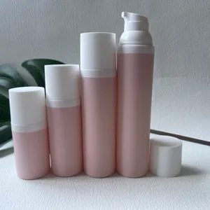 30 ml 50 ml 80 ml 100 ml kunstvolle matte rosa luftlose pp-pumpenflasche für kosmetika creme, serum & lotion