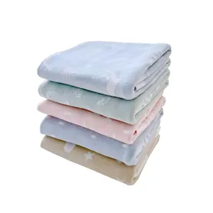 Wholesale Newborn Breathable 100% Cotton Soft Baby Jacquard Knitted Baby Blanket for Photo Prop Gift