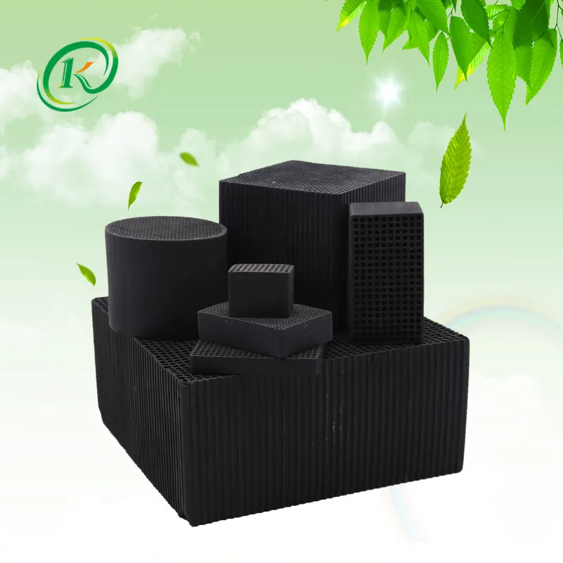木製ハニカム活性炭ブロックH2S吸着剤クッカーフード用活性炭フィルター