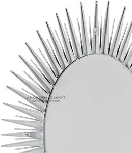 Espejo de pared con marco plateado Sunburst, espejo de arte de pared elegante para Hotel, restaurantes, oficina, pared, espejo decorado de Navidad a la venta - Product Image 3