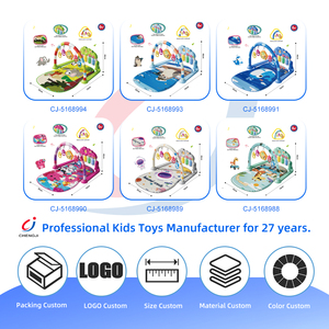 Tapis de jeu musical Chengji pour bébé, tapis de pique-nique, tapis de jeu pour bébé motif lion de la forêt, tapis de gym musical avec jouets sensoriels - Product Image 4