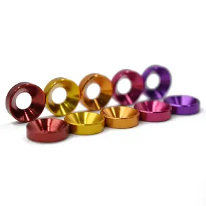 High Quality Metal Washer Concave Button Cup Gasket Aluminum Anodized Color Countersunk Washer