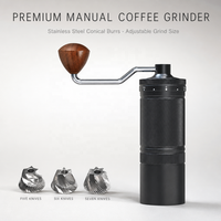 Moulin à café manuel portable en acier inoxydable 420, broyeur conique en aluminium CNC réglable pour expresso, pour la maison, les voyages et le camping