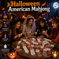 Tuiles de Mahjong de luxe pour Halloween, magnifiques tuiles de Mahjong pour Noël, tuiles de Mahjong américaines pour Thanksgiving, ensemble de tuiles de Mahjong américaines, MOQ 1