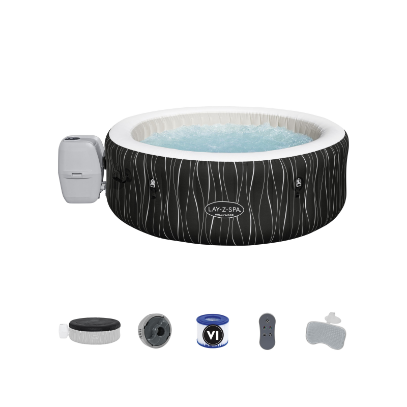 BESTWAY 60059 Lay Z Spa Hollywood Luxe AirJet надувная гидромассажная Ванна со светодиодными лампами на 4-6 человек 1,96 м X 66 см (77 дюймов. X 26 дюймов)