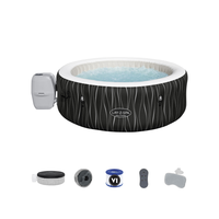 BESTWAY 60059 Lay Z Spa Luxe AirJet, bain à remous gonflable avec éclairage LED, 4-6 personnes, 1,96 m x 66 cm (77 pouces) X 26 pouces)