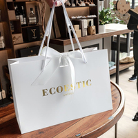 Sacs en papier d'art classique personnalisés pour vêtements accessoires de mode chaussures fourrure-pour affaires cadeaux personnels ruban Logo pour la nourriture