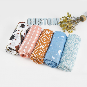 Manta para Bebé Happyflute al Por Mayor <span class=keywords><strong>de</strong></span> 2 Capas para Envolver Muselina 70% Bambú 30% Algodón Tela <span class=keywords><strong>de</strong></span> Muselina Fabricante - Product Image 1