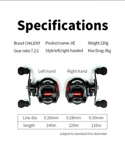 Vente flash - Moulinet de pêche CHILENT AE2000 Series - Rapport de transmission 7.2:1 - Frein maximal 8 kg - Moulinet de pêche avec 3 roulements à billes - Moulinet pour eau douce - Product Image 6