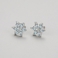 Großhandel Damen 925 Sterling-Silber Blumenstöpsel-Ohrringe Luxus hochwertig Zirkon exquisite Ohrringe Zubehör