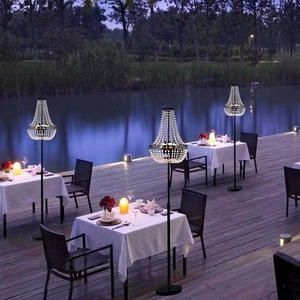 Table Décor Lustres En Cristal Plafond De Luxe Cristal et Or Centres De Table De Mariage Suspendus Bougeoir Suspension - Product Image 4