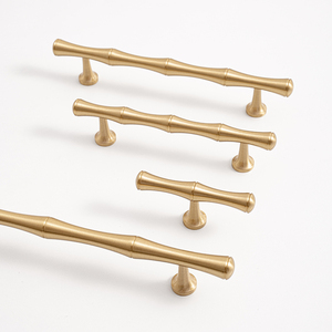 Yikang moderne solide bambou tirer laiton acrylique brossé poignée pour armoires de cuisine armoire tiroirs chambre extérieur extérieur - Product Image 1