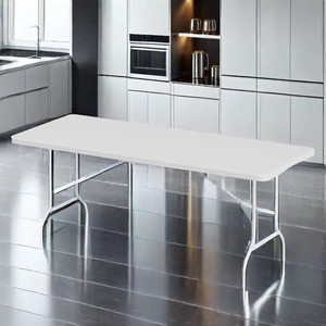Hoge Kwaliteit 6ft Witte Opvouwbare Eettafel Draagbaar En Lang-Voor Boerderij Appartement School En Hotel Gebruik - Product Image 4