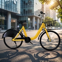 Vélo partagé sans chambre à air 24/26 pouces, vélo public adulte non pliable avec fourche rigide, vélo sur mesure pour déploiement urbain