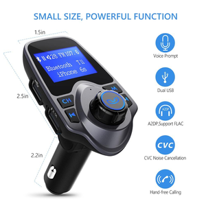 最新モデル<span class=keywords><strong>T11</strong></span>ワイヤレスハンズフリーカーキット<span class=keywords><strong>Bluetooth</strong></span> FMトランスミッタープレーヤー/デュアルUSB充電器 - Product Image 5