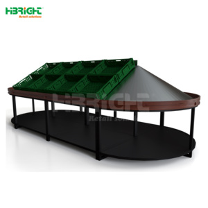 Mesa Exhibidora de Productos de Múltiples Niveles Highbright con Acabado de Madera para Supermercados y Tiendas de Comestibles - Product Image 3