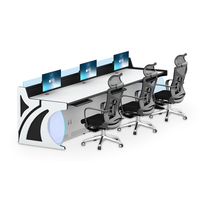 Console de contrôle de prison anti-vandalisme en acier laminé à froid de 3000 mm de large, design moderne, pour salle de surveillance de sécurité