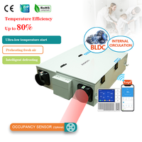 نظام تهوية ERV HRV للمناخ البارد بتقنية PTC للتسخين المسبق وتبادل الحرارة بتقنية التدفئة والتهوية وتكييف الهواء (HVAC) المرن لغرف النوم بالفنادق والحدائق