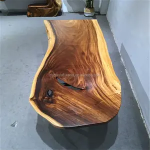 8 مقاعد الجوز الصلبة طاولة طعام خشبية قطعة واحدة لايف حافة لوح خشبي الجدول