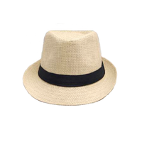 Chapeau de soleil en paille pour hommes d'âge moyen et âgés, style jazz, avec ruban décoratif, protection solaire extérieure, bord roulé