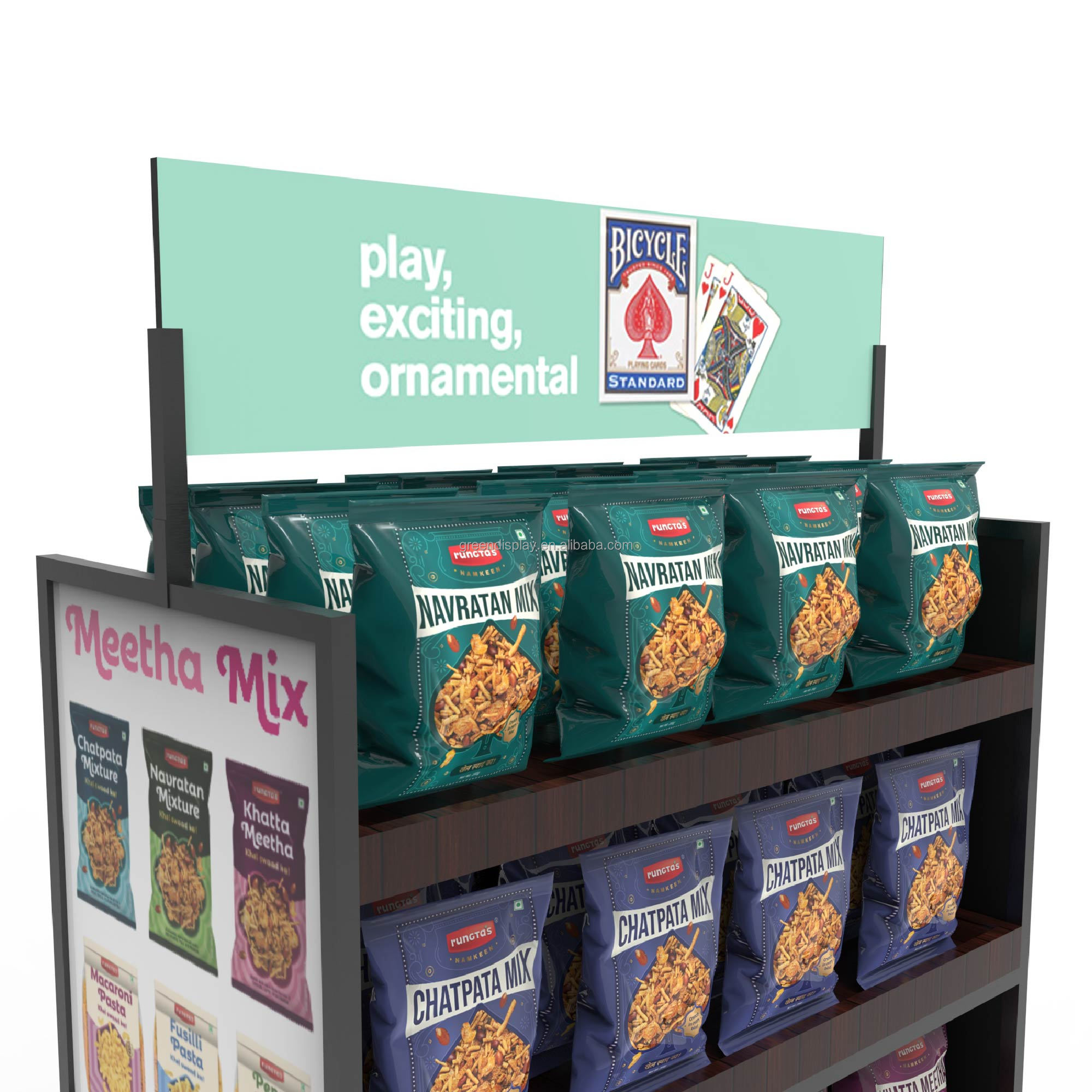 Chip Display Rack Snack Metal Custom Logo Carton Customized Store Display Stand Floor Stand Powder Coating Modern Apache AP-M001 — view 2