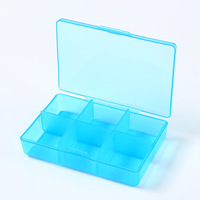 Boîte à pilules transparente à 6 compartiments en plastique PP, boîte à pilules minimaliste moderne, étui compact, boîte à bijoux portable, boîte de rangement pour médicaments de voyage