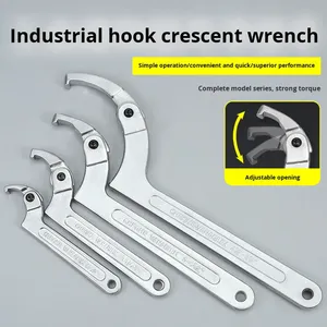 Adjustable C-Spanner Hook Wrench | Motorcycle Shock Absorber & Round Nut Adjustment <b>Tool</b> Activity Crescent-shaped Wrench - Product Image 5