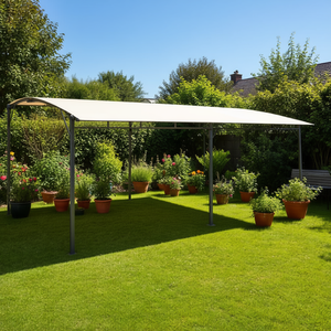 Auvent Pare-Soleil Crème avec Structure en Acier Thermolaqué, Projection de 8m, Ombrage Extérieur pour Patio, Design Moderne, Protection Anti-UV - Product Image 2