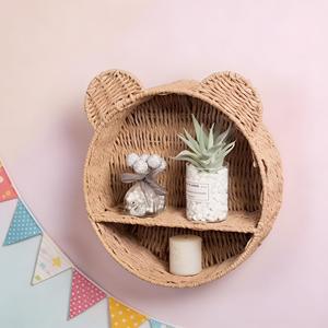Étagère murale en rotin naturel en forme d'ours, tissée à la main au Vietnam, pour chambre d'enfant, décoration de chambre d'enfant, fabricant - Product Image 4