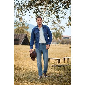 Pantalones Vaqueros de Pierna Recta para Hombre FOXA, Corte Regular, Mezclilla de Peso Medio, Transpirables, Casuales - Product Image 3