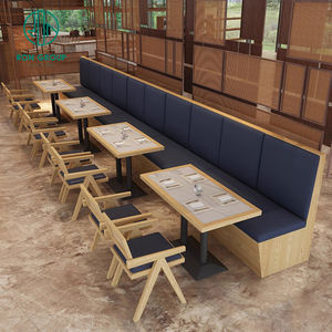 Ventas al por mayor, cafetería, tienda de té, mesa de madera cuadrada comercial, silla de ratán, cabina, sofá, asientos, conjunto de muebles modernos para restaurante - Product Image 1