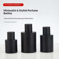 Botol Parfum Isi Ulang Silinder High-end Matte Black Snap-on, Dispenser Kaca dengan Pompa Semprot Anti Cahaya
