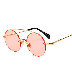 Gafas de Sol Redondas Vintage de Moda, Personalizadas con Logotipo, para Hombre y Mujer, Color Rojo y Azul, Pequeñas, con Protección UV400, Metálicas - Product Image 3