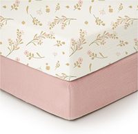 QDTEX meilleur vendeur ultra doux bébé drap de berceau neutre pour garçons et filles 2 Pack 100% coton Double couche gaze tissu