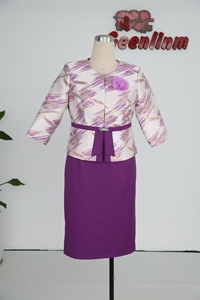 Nouvelle arrivée, robe pour femmes grandes tailles, tenue en brocart, robe d'église, deux pièces de haute qualité pour femmes - Product Image 3