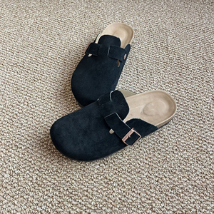 Sandales et demi-chaussons d'été pour femmes Sangpo Birrk en cuir véritable à plateforme, style slip-on, pur original - Product Image 5