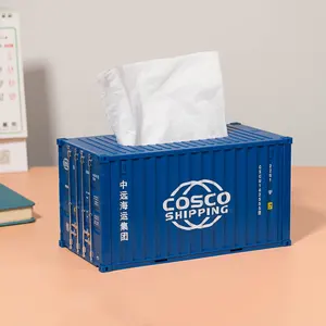 Logo personalizado COSCO, Escala de contenedor, modelo 1:25, cubierta de caja de pañuelos
