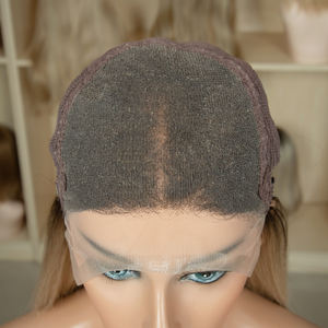 Proveedor de cabello humano europeo de color <span class=keywords><strong>Momo</strong></span>, pelucas judías, banda superior de encaje personalizada, pelucas kosher judías de otoño para mujeres blancas - Product Image 1