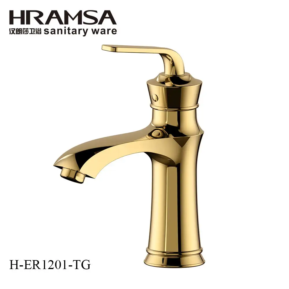 सोने के रंग बेसिन नल यूरो डिजाइन लक्जरी faucets H-ER1201-TG सिंक मिक्सर